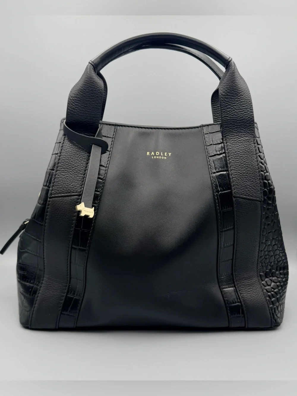 Radley London Leather Baylis Road Zip Around Satche, Black EUC
